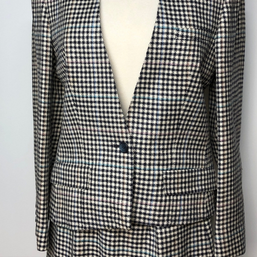 Barrie Pace Collarless Fully Lined Houndstooth Sk… - image 3
